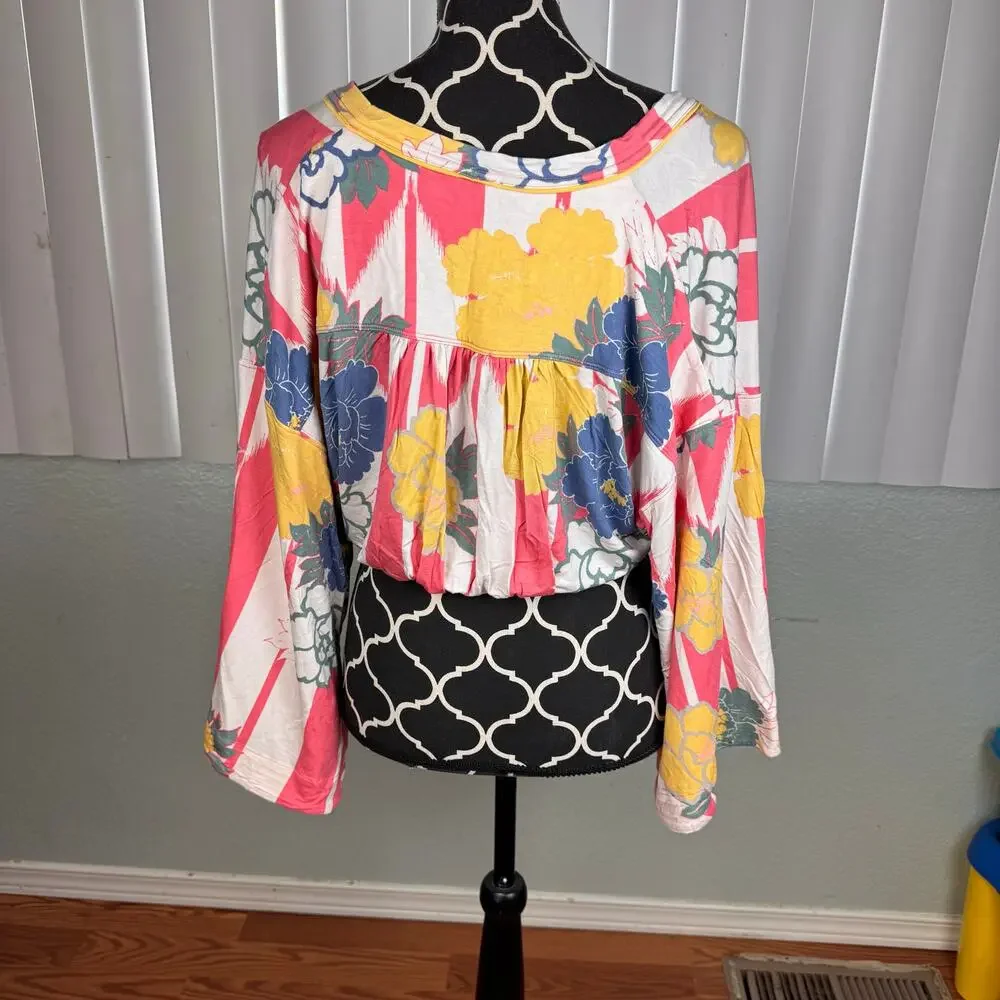 Free People That's a Wrap Printed Wrap Top Womens Sz S
